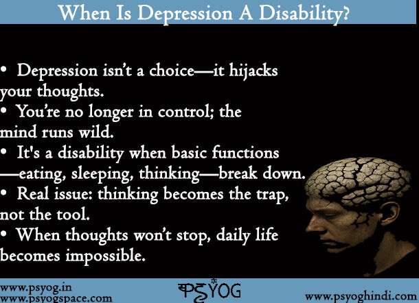So when is depression a disability