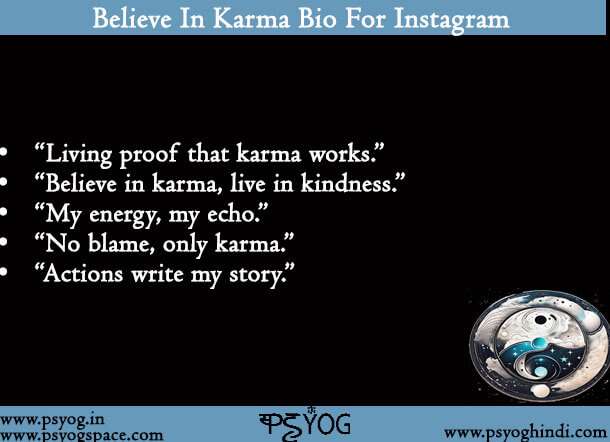 Believe In Karma Bio For Instagram