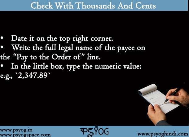 How To Write A Check With Thousands And Cents