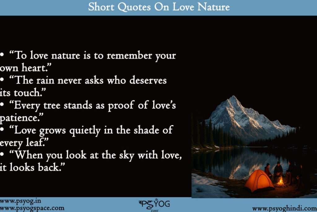 Short Quotes On Nature Love